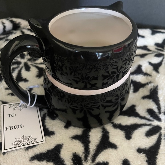 Halloween 🩷 Pink and Black Cat 🐈‍⬛ Ceramic Coffee Mug NEW - Picture 2 of 4